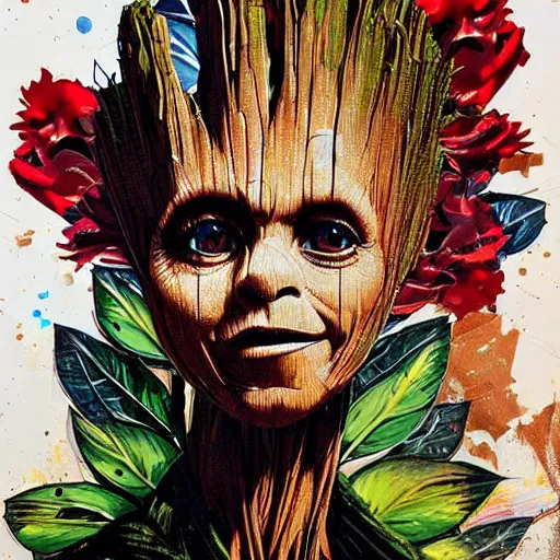 Image similar to portrait of Groot by Sandra Chevrier