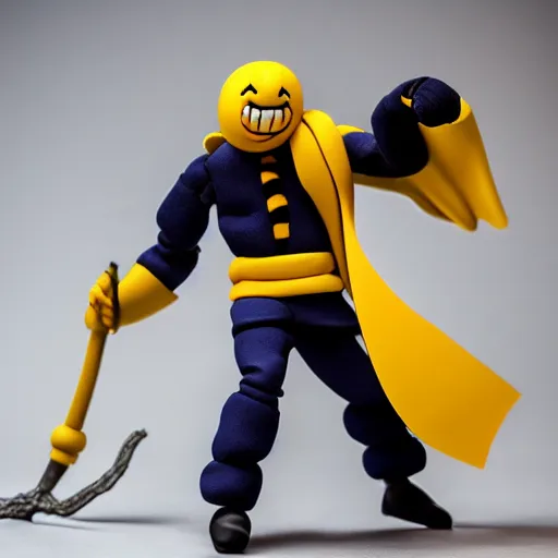 Image similar to korosensei from ansatsu kyoushitsu, actionfigure, product shoot, studio lighting