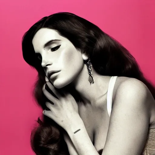 Image similar to Lana del rey album cover, photorealistic