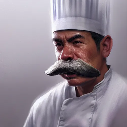 Prompt: A chef with a big mustache proundly making a yakisoba, digital painting, artstation, concept art, Craig Mullins, Breathtaking, 8k resolution, extremely detailed, beautiful, establishing shot, artistic, hyperrealistic, octane render, cinematic lighting, dramatic lighting, masterpiece, light brazen, extremely detailed and beautiful face