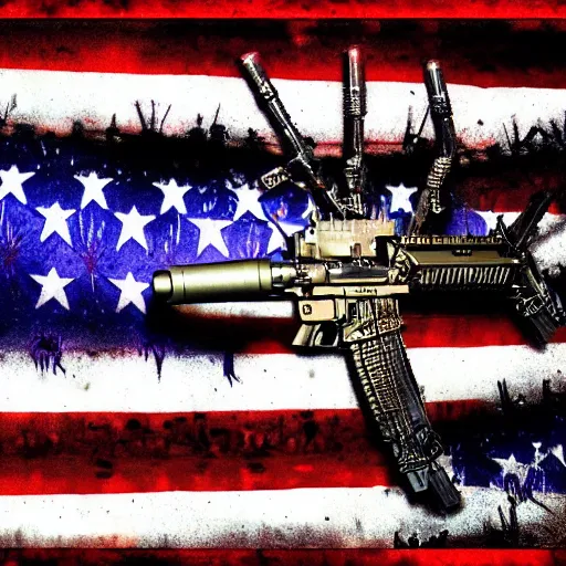 Prompt: military weapons american flag scariest horror nightmare by junji ito and horiyoshi iii, digital art, deepdream cosmic, 3 d high definition, trending on artstation, photorealistic, high resolution, 8 k, octane, hyper detailed, trending on deviantart insane details, intricate, elite, ornate, elegant trend, highly detailed and intricate, sharp focus, photography, unreal engine