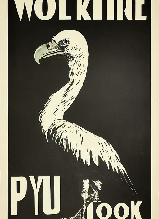 Image similar to vulture look in 1940s propaganda poster