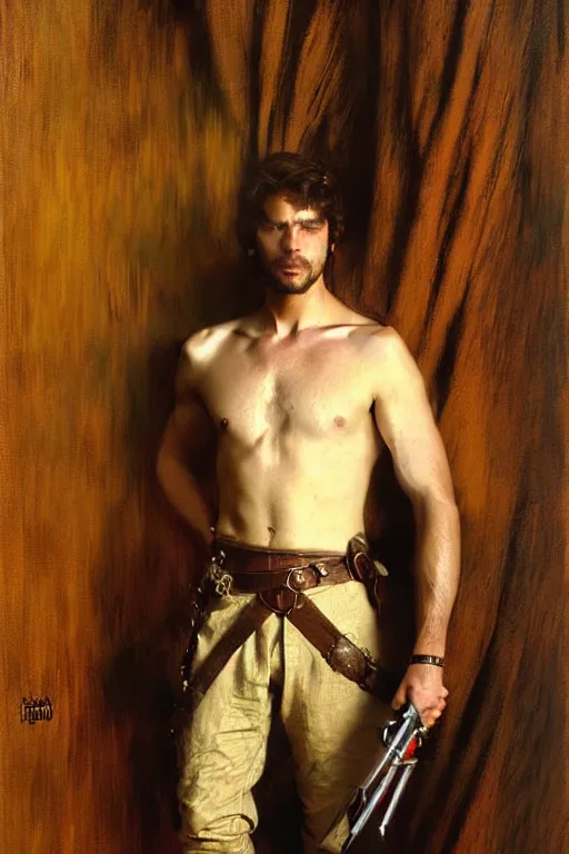 Image similar to attractive male, game of thrones, star wars, the lord of the rings, painting by, gaston bussiere, craig mullins, j. c. leyendecker, edgar degas