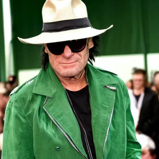 Prompt: Udo Lindenberg wearing a green jacket