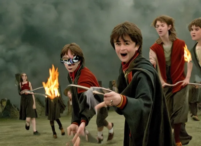 Image similar to a kodachrome film still of harry potter and the goblet of fire