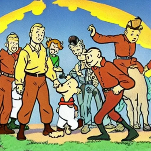 Image similar to tintin as drawn by don bluth