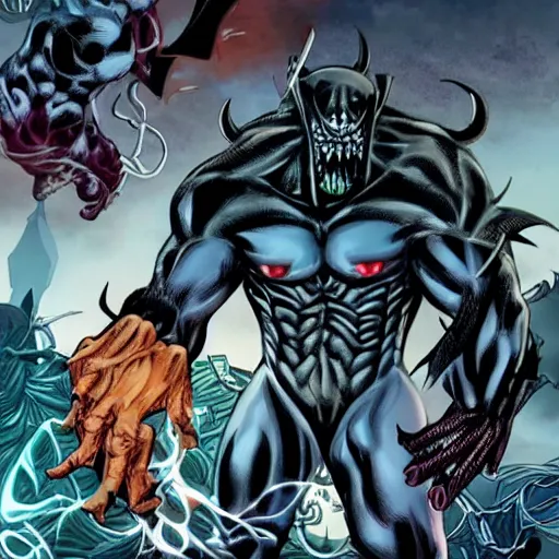 Prompt: knull the symbiote god
