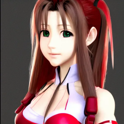 Image similar to aerith gainsborough mixed with tifa lockhart