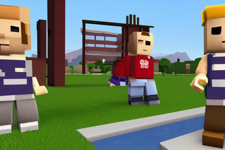 Image similar to ryan gosling roblox, in-game screenshot