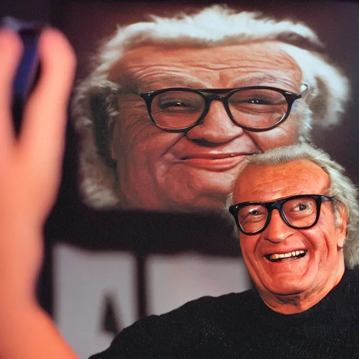 Prompt: hologram of harry caray