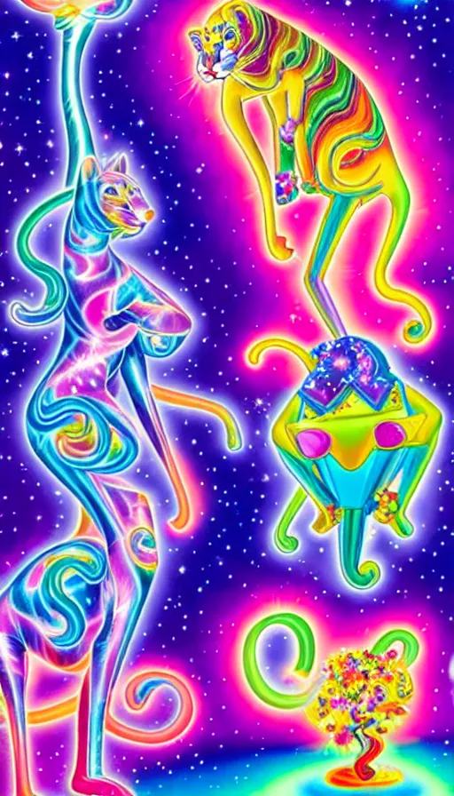 Image similar to the two complementary forces that make up all aspects and phenomena of life, by Lisa Frank,