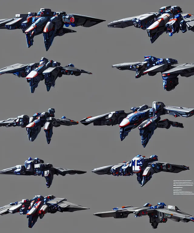 Image similar to 2 d shooter game concept art sprite sheet!!!, robotech gradius outer space concept art, hyperrealism, fine detail, 8 k, 3 d render, artstation contest winner, cgsociety, cryengine, zbrush, vray, no background