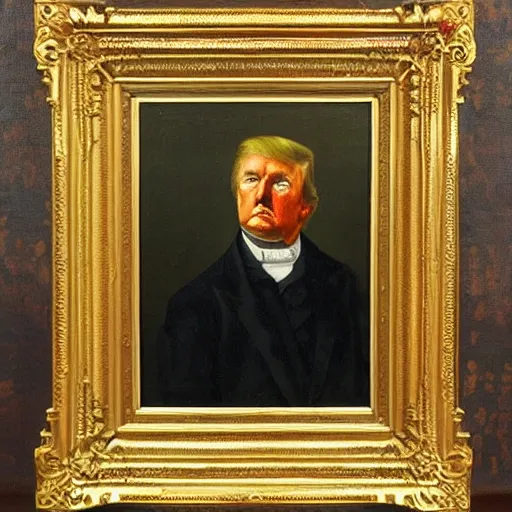 Image similar to 1 9 th century russian painting of donald trump