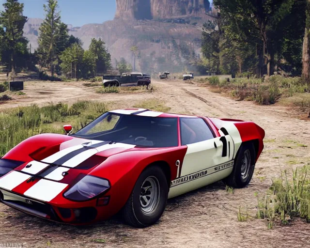 Image similar to new concept for a gt 4 0, cinematic, photoreal, by red dead redemption 2