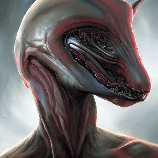 Image similar to generic alien being by raymond swanland, highly detailed