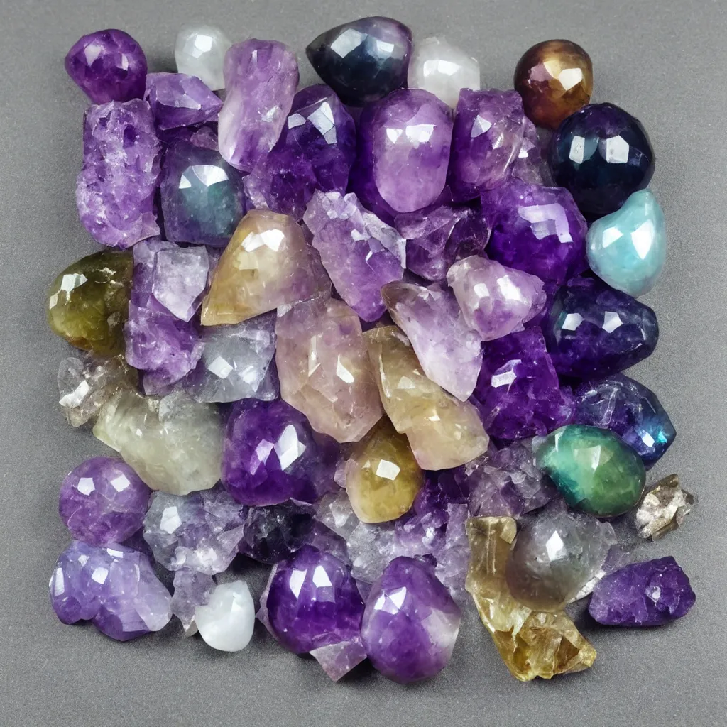 Image similar to amethyst geo gemstone prism multicolor gold liquid emeraud pearl quartz saphir grenat fluorite