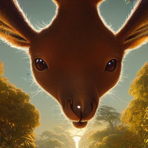 Prompt: Highly detailed portrait of Kangaroo wearing oakleys, Stephen Bliss, unreal engine, fantasy art by Greg Rutkowski, Loish, Rhads, ferdinand knab, Makoto Shinkai and Lois van baarle, ilya kuvshinov, rossdraws, Tom Bagshaw, alphonse mucha, global illumination, radiant light, detailed and intricate environment