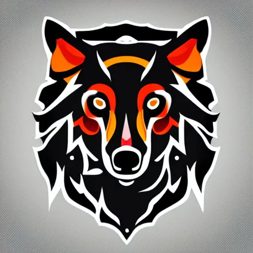 Prompt: design logo concept of a wolf. vector, photoshop
