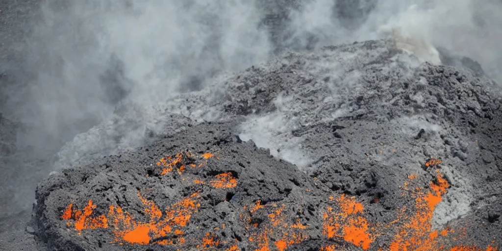 Image similar to Great volcanic eruption, Tiger Tateishi style.