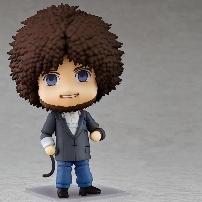 Prompt: Bob Ross, An anime Nendoroid of Bob Ross, figurine, detailed product photo