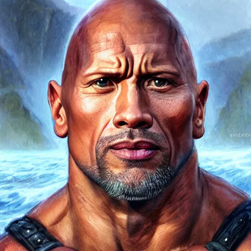 Prompt: dwayne johnson as berserker old half shark half man with a large scar across his eye | cinematic lighting | award - winning | closeup portrait | by donato giancola and mandy jurgens and charlie bowater | featured on artstation | pencil sketch