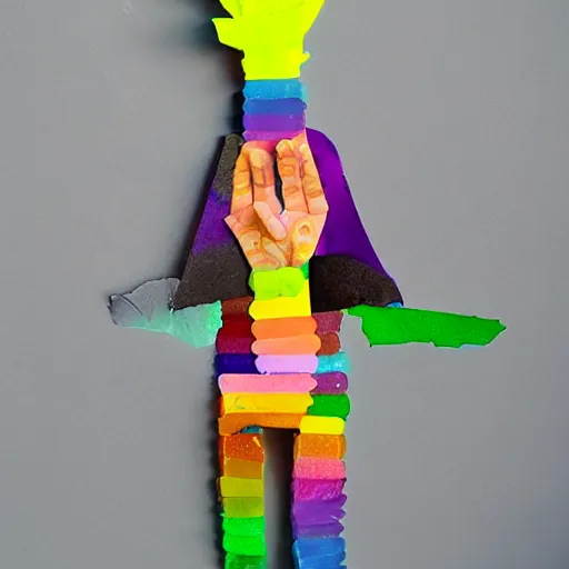 Prompt: shiv made of preschool supplies, full photo, photography, realistic