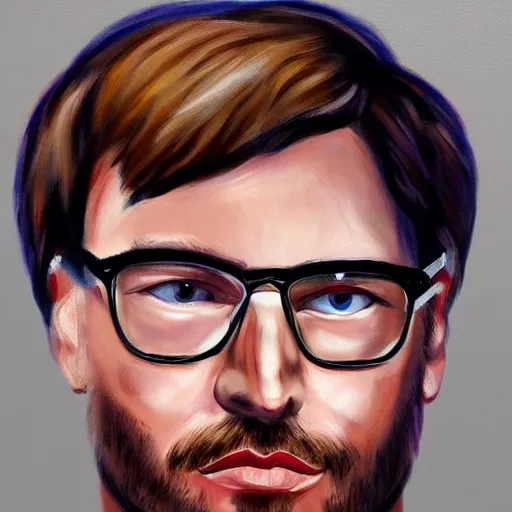 Image similar to jeffrey dahmer using gucci inmate clothes in catwalk court, oil painting, ultradetailed, digital painting, ultradetailed, perfect face, jeffrey dahmer face