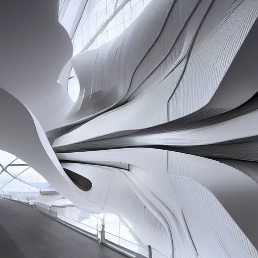 Image similar to raffaello moroder scissors building designed by zaha hadid, v ray, hd, futuristic