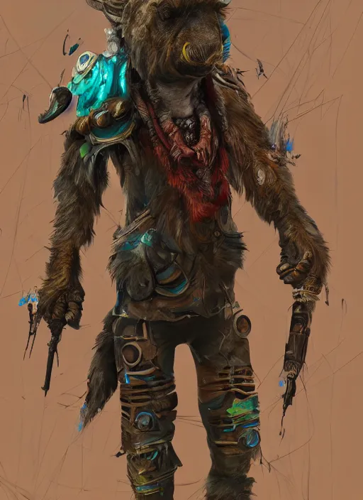 Image similar to detailed full body concept art illustration oil painting of an anthropomorphic capybara zombie hunter in full intricate clothing, biomutant, dystopian, ultra detailed, octane render