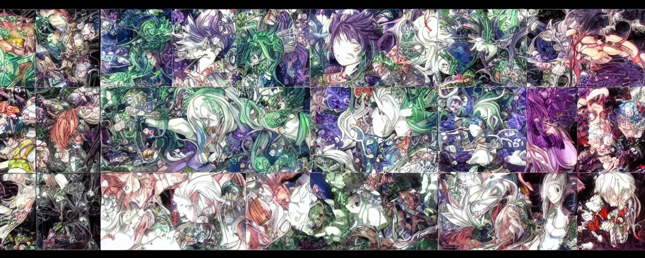 Image similar to yoshitaka amano color palette