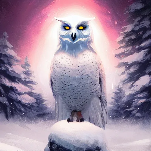 Image similar to a snow owl by anato finnstark, by alena aenami, by john harris, by ross tran, by wlop, by andreas rocha