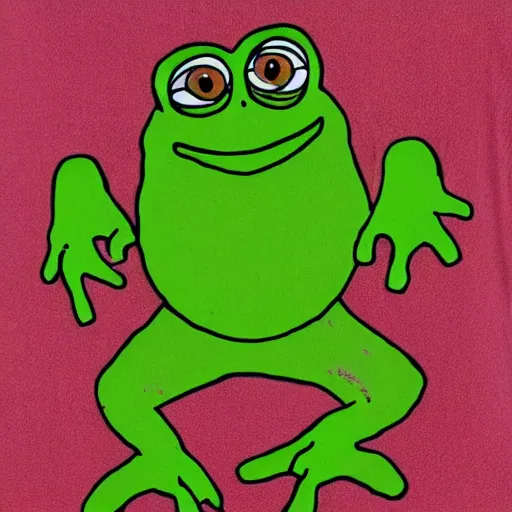 Image similar to pepe the frog with curly hair as a hot girl