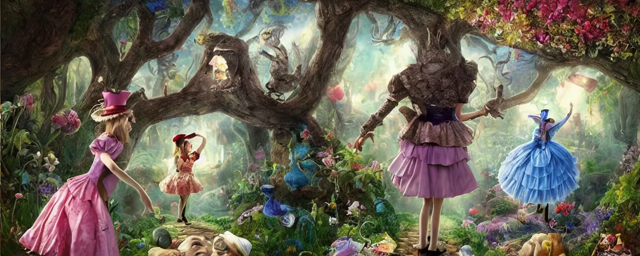 Prompt: Alice in wonderland, realism