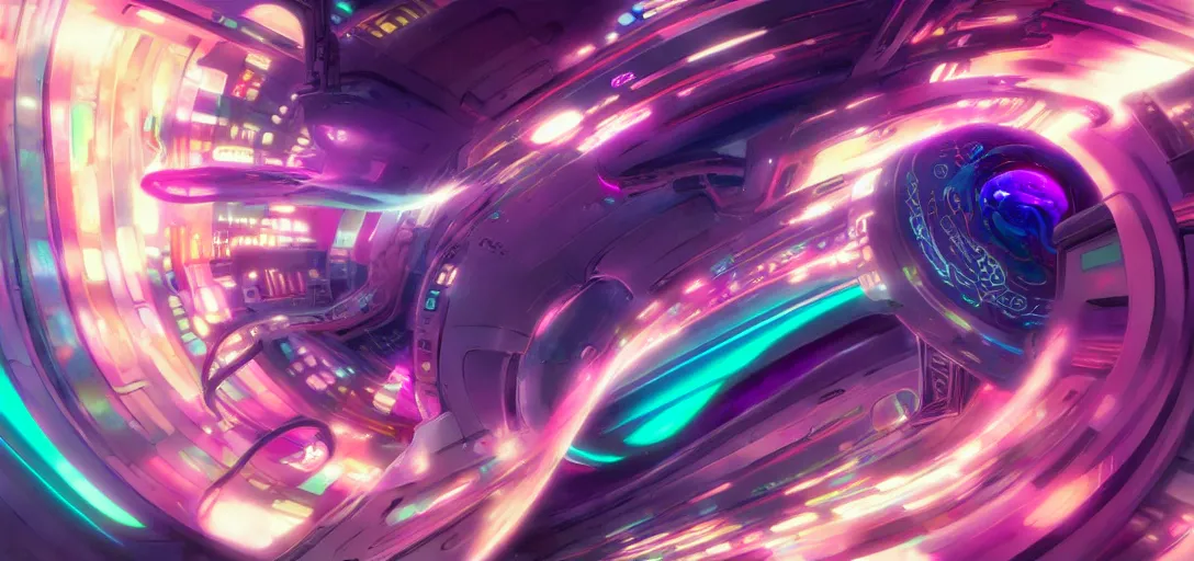 Image similar to swirling vortexes of computer hardware vaporwave aesthetic, colorful, psychedelic, digital painting, artstation, concept art, smooth, sharp focus, illustration, art by artgerm and greg rutkowski and alphonse mucha