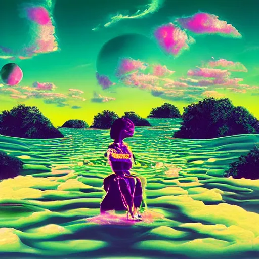 Image similar to surreal vaporwave dreamscape