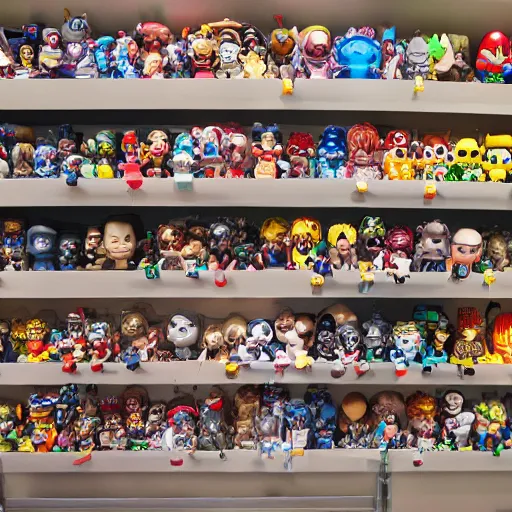 Prompt: a store full of funko pop