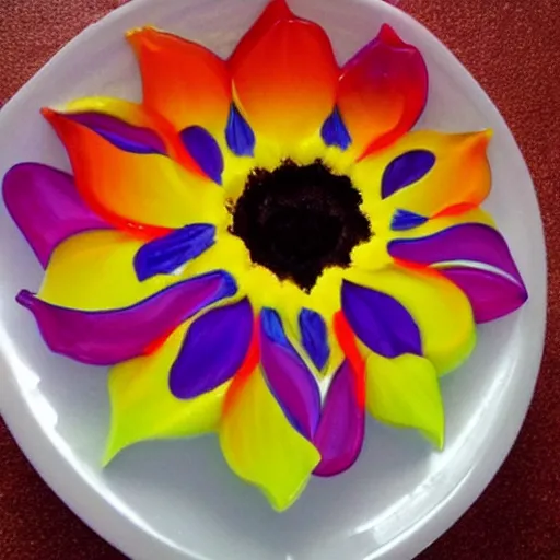 Prompt: flower jello art