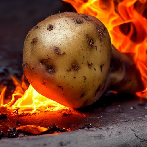 Image similar to potato on fire