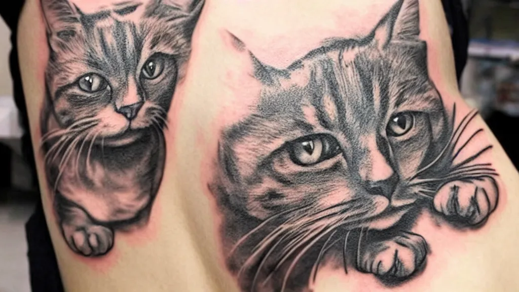 Prompt: a cat in tatoo style