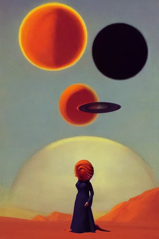 Image similar to woman wearing astronout suit and catch a planet on her head Edward Hopper and James Gilleard, Zdzislaw Beksisnski, higly detailed