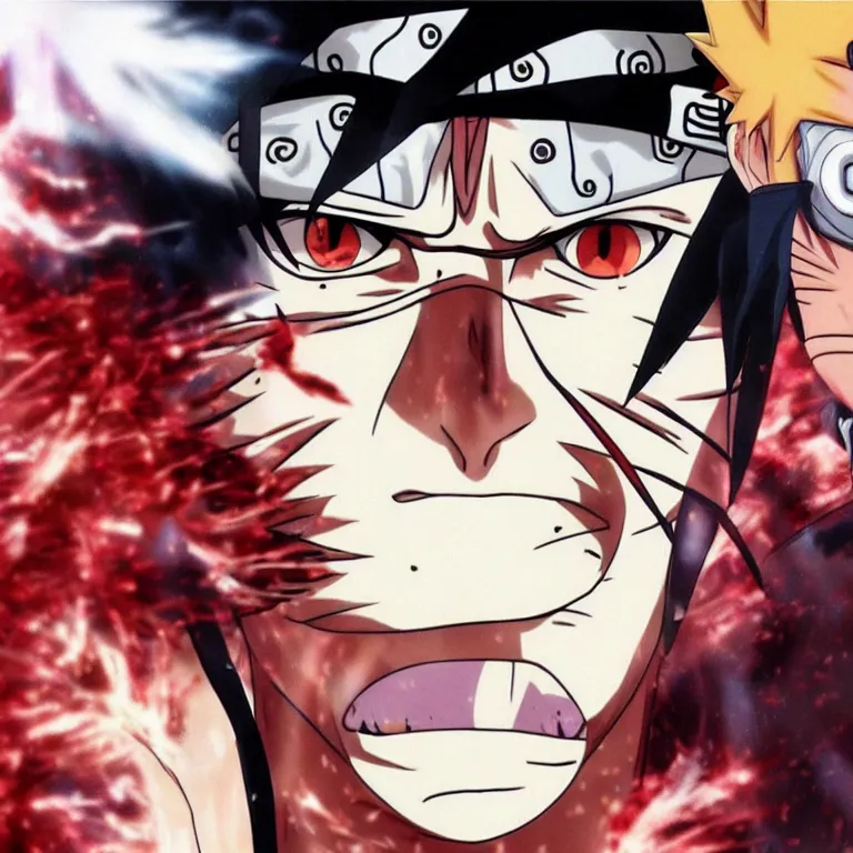 Prompt: naruto using sharingan for the first time, anime,