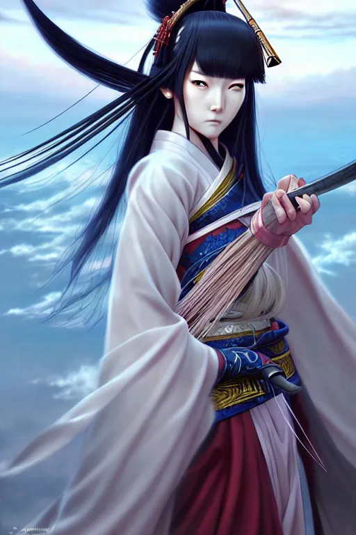 Anime Samurai Girl Portrait Close-up. Generative AI Stock Illustration -  Illustration of cartoon, beautiful: 267747798