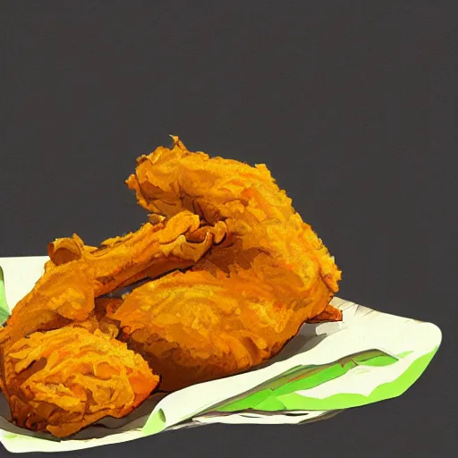 Image similar to concept art of fried chicken hd