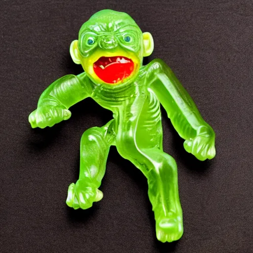Image similar to photo of Haribo Gummy Gollum as a gummy