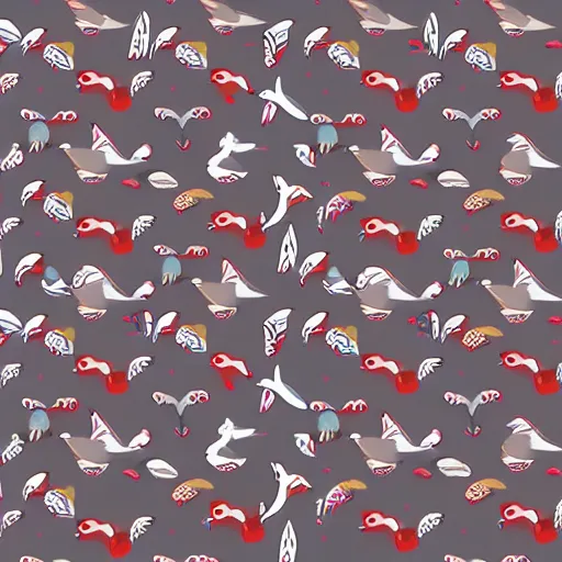 Prompt: fabric pattern of minimalistic birds