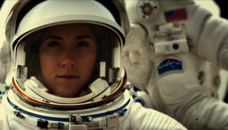 Prompt: movie still of a closeup of an astronaut, medium shot, cinematic composition, cinematic light, anamorphic lens