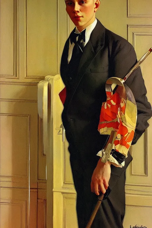 Image similar to attractive male, painting by ilya kuvshinov, j. c. leyendecker, carl larsson