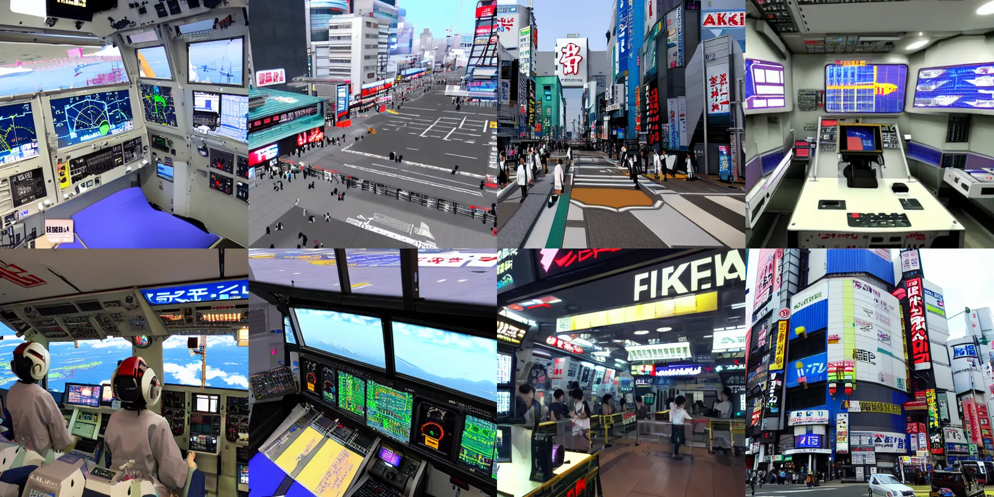 Prompt: japan akihabara, flight simulator