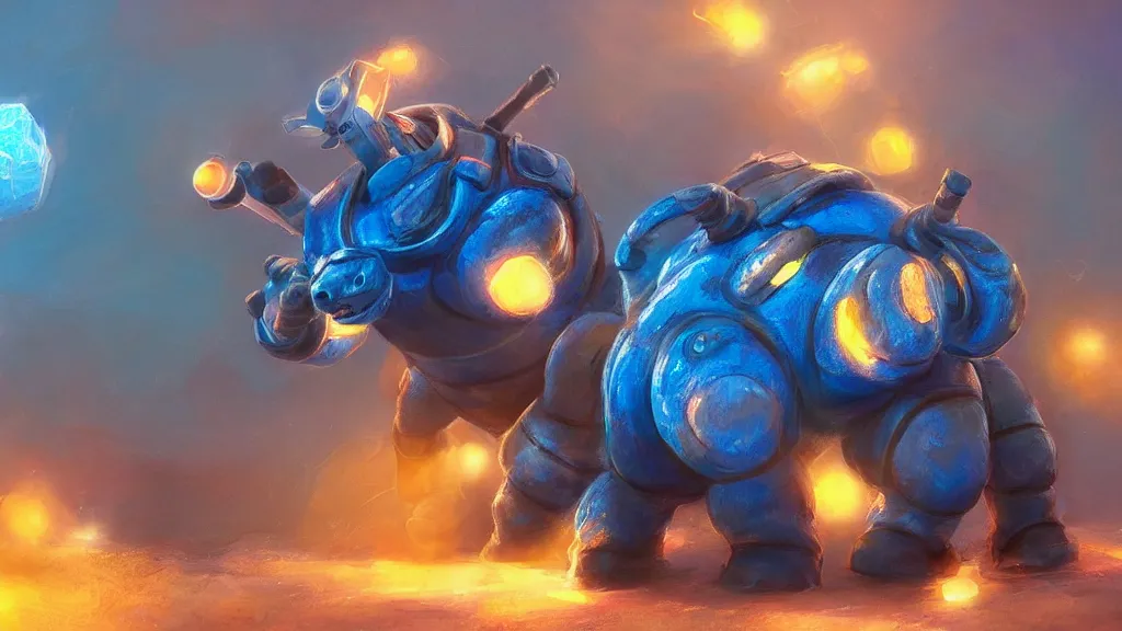 Image similar to Blastoise, dreamscape, dramatic lighting, character concept, trending on artstation, Aetherpunk