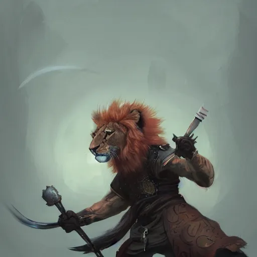 Image similar to lion as an samurai, backround dark, highly detailed, digital illustration, trending in artstation, modern painting, smooth, sharp focus, intricate, by peter mohrbacher